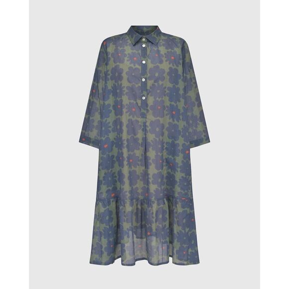 Alembika Bluebell Cotton Voile Trapeze Dress Floral Lagenlook size 14 - 16 $320 - Picture 2 of 12